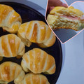 El cooksnap de Caro 💕👩🏻‍🍳 cuando hizo Medialunas de manteca para rellenar con jamón y queso.