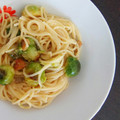 El cooksnap de Sara PA cuando hizo Pasta con coles de Bruselas y queso de cabra.