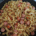El cooksnap de Pipe Patiño cuando hizo Tornillos con salchicha y tomates cherry.