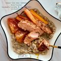 Cooksnap Sesimple Loralin semasa beliau membuat Bubur Oat salmon.