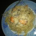 El cooksnap de Karla Paola Collado cuando hizo Spaghetti con camarones y champiñones.