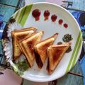 Archana Yadav का कुकस्नैप जब उन्होंने चीज़ मटर, पनीर सैंडविच (cheese matar paneer sandwich recipe in Hindi) बनाया था।
