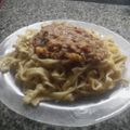 El cooksnap de marielruiz87 cuando hizo Tallarines con salsa de tomate hecho en casa.