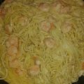 El cooksnap de omarbp cuando hizo Pasta en salsa Alfredo y camarones.