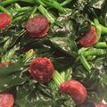 ireneq's cooksnap of when they made Spinach with Chinese sausage.