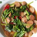 Cooksnap dari Zawranisa untuk resep Tumis Sawi Hijau Sosis (Ala anak kos)