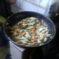 El cooksnap de Adriana Loyarte cuando hizo Fideos con Acelga, pollo y Crema.