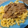 Holmes's cooksnap of when they made Beef Stroganoff.