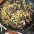 El cooksnap de Eduardo Agudo Alba cuando hizo Spaghetti de merluza Pescanova con almejas del Pacífico y variado de setas.