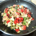 El cooksnap de Monica Aira Fernandez cuando hizo Huevos revueltos con pimientos y jamón.