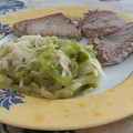 El cooksnap de Olivia Gallardo cuando hizo Tallarines de calabacín y pechuga de pavo a la plancha.