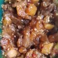 El cooksnap de Nancy Iannopollo cuando hizo Chutney berenjenas y manzanas.