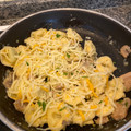 El cooksnap de Julia Manzorro Perez cuando hizo Tortellini de espinaca y ricotta con salsa de champiñones.