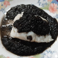 El cooksnap de Luz cuando hizo Bacalao confitado a baja temperatura al horno con salsa de tinta.