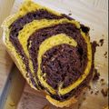 Luca Várady Cooksnap-ja, amikor elkészítette a(z) Sütőtökös-kakaós csíkos foszlós kalács receptet.