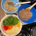 Kari 's cooksnap of when they made Larb Moo / Thai Spicy Minced Pork Salad.