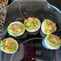El cooksnap de Laura cuando hizo Huevos rellenos de gambas y aguacate.