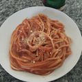 El cooksnap de Cecy Galindo cuando hizo Espaguetti de queso.
