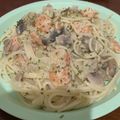 Cooksnap dari dwine azzahra untuk resep Creamy Garlic Shrimp Mushroom PASTA 🧄🍤 🍄 🍝