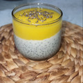 El cooksnap de Cristina Rojas Fuentes cuando hizo Pudin de Chía con mango y arándanos.