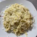 El cooksnap de Rodin cuando hizo Espaguetis con calabacín y puerro al limón.
