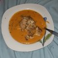 El cooksnap de Crisina Francisco cuando hizo Crema de calabaza con caldo de pescado y merluza.