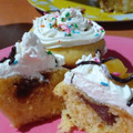 El cooksnap de Luna D'Pato cuando hizo Cupcake de vainilla con corazón de dulce de leche.