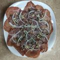 El cooksnap de Arianny Cruz cuando hizo Carpaccio de carne y mero.