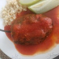 El cooksnap de Oli Gutierrez cuando hizo Chile relleno de atún con salsa de pimiento.