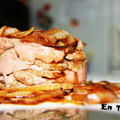 El cooksnap de En Tu Salsa cuando hizo Solomillo de cerdo relleno de micuit de oca, piña y salsa de Pedro Ximénez.