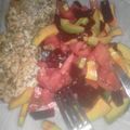 El cooksnap de Patricia Rojas cuando hizo Pechuga de pollo al limón y orégano con tomate y aguacate, de dieta.