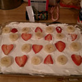 Aaron Redinger's cooksnap of when they made Strawberry Jello/Poke Cake.
