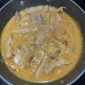 El cooksnap de Almu Rodriguez cuando hizo Pollo y secreto ibérico en salsa de sidra.