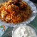 Uzma Touseef's cooksnap of when they made Chicken biryani, raita aur salad.