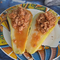 El cooksnap de amanda cuando hizo Chayotes rellenos de requesón con champiñones.