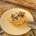 El cooksnap de Irene-Guirao cuando hizo Spaghetti a la carbonara tradicional.