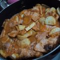 El cooksnap de Cecilia López cuando hizo Chuletas en Salsa con papitas.