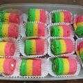 Cooksnap dari Nining Ibu'e Ufal untuk resep Rainbow cake mini roll