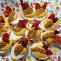 Lauren's cooksnap of when they made Lauren's Deviled Eggs.