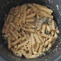 El cooksnap de Silvi cuando hizo Macarrones cremosos con bacon y calabacín 😋.