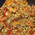 El cooksnap de Obegona cuando hizo Wok fideos chinos con gambas y verduras.
