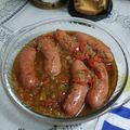 El cooksnap de Yaqueline Lusardo cuando hizo Chorizos al vino blanco.