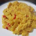 El cooksnap de Flor Anitori cuando hizo Risotto con pollo (arroz amarillo).