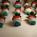 Ashlee's cooksnap of when they made 4th of July Strawberries.