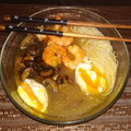 El cooksnap de Leticia cuando hizo Ramen de pollo y langostinos.