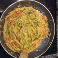 El cooksnap de sara cuevas cuando hizo Espaguetis de calabacín con tomates cherry y salsa de queso.