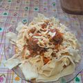 El cooksnap de Patricia Moyes cuando hizo Fetuccini, con bolognesa, c/carne.