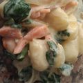 El cooksnap de Sandra cuando hizo Gnocchi con salmón y espinacas en falsa bechamel.