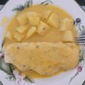 El cooksnap de Noelia Rodríguez cuando hizo Pechugas de pollo rellenas en salsa de cerveza.