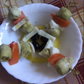 El cooksnap de Marta cuando hizo Brochetas de surimi, tomate y alcachofas.